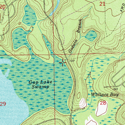 Topographic Map of Godwin Branch, FL