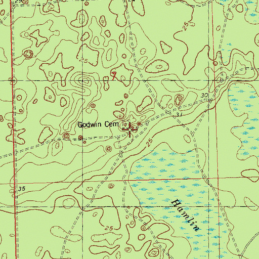 Topographic Map of Kelley Cemetery, FL