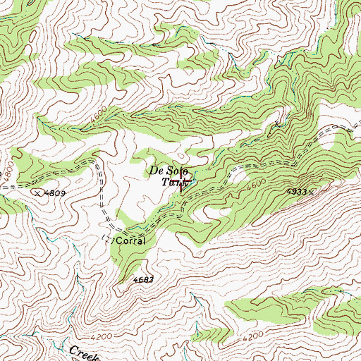 Topographic Map of De Soto Tank, AZ
