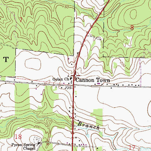 Topographic Map of Golan Church, FL