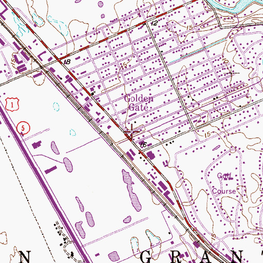 Topographic Map of Golden Gate, FL