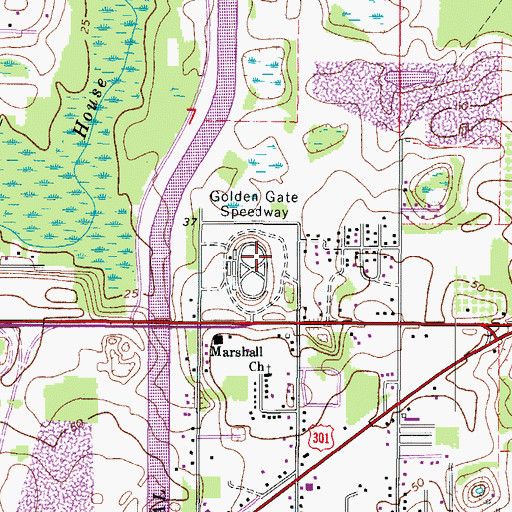 Topographic Map of Golden Gate Speedway, FL