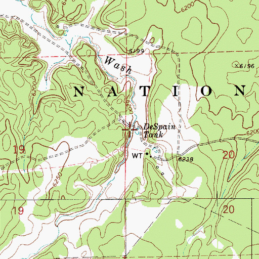 Topographic Map of DeSpain Tank, AZ
