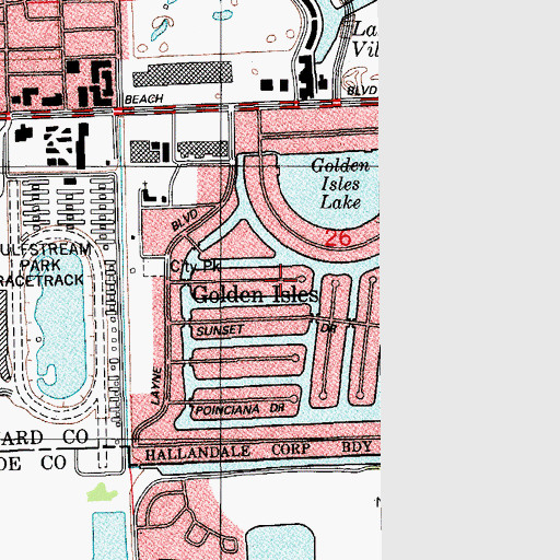 Topographic Map of Golden Isles, FL