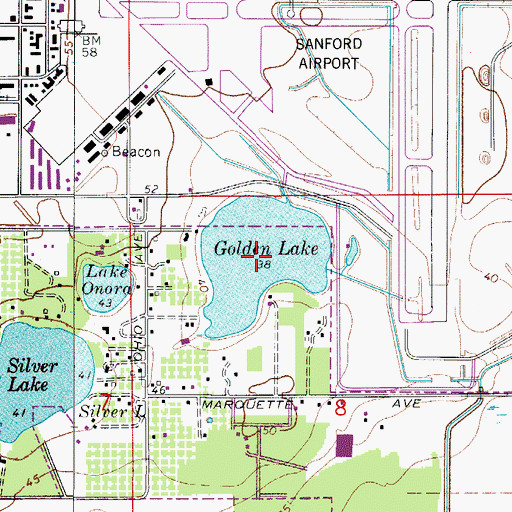 Topographic Map of Golden Lake, FL