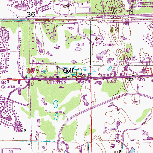 Topographic Map of Golf, FL