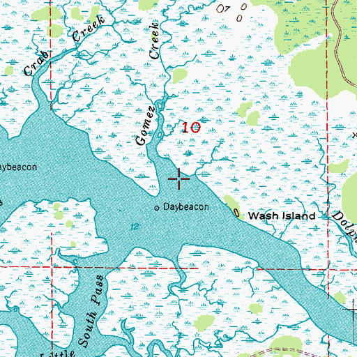 Topographic Map of Gomez Creek, FL
