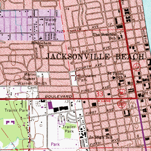 Topographic Map of Gonzales Park, FL