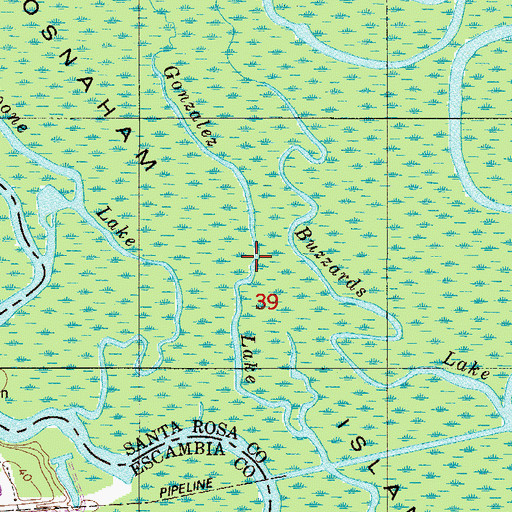 Topographic Map of Gonzalez Lake, FL