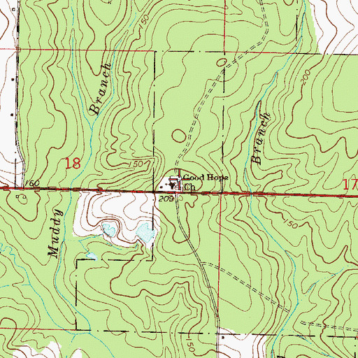Topographic Map of Good Hope Church, FL