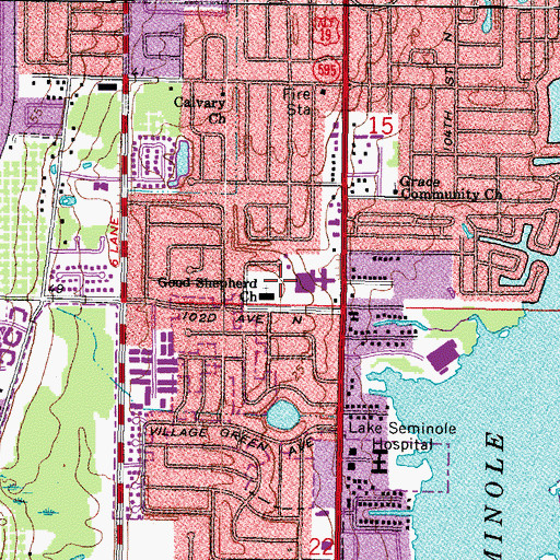 Topographic Map of Good Shepherd Church, FL