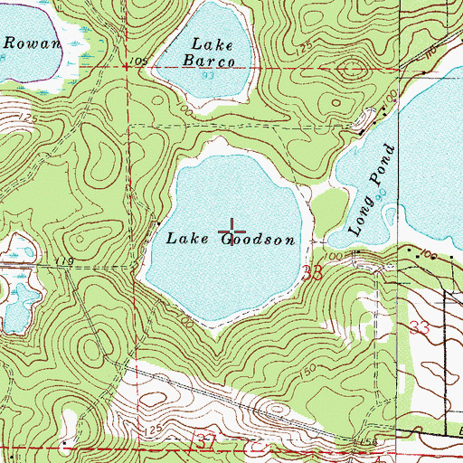 Topographic Map of Lake Goodson, FL