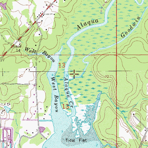 Topographic Map of Goodwin Creek, FL