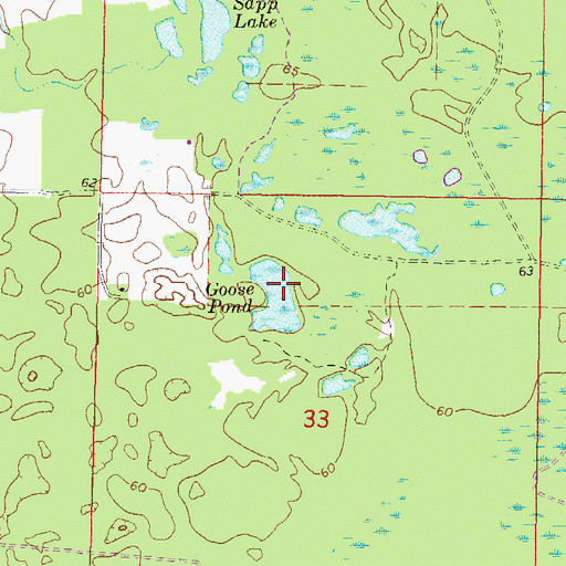Topographic Map of Goose Pond, FL