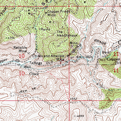 Topographic Map of Childs and Altwilkle Mine, AZ