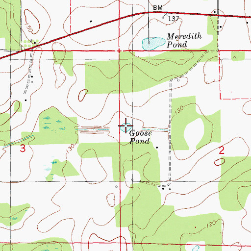 Topographic Map of Goose Pond, FL
