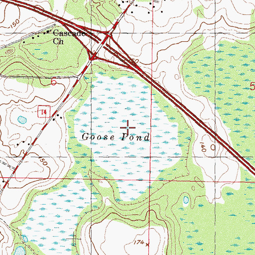 Topographic Map of Goose Pond, FL