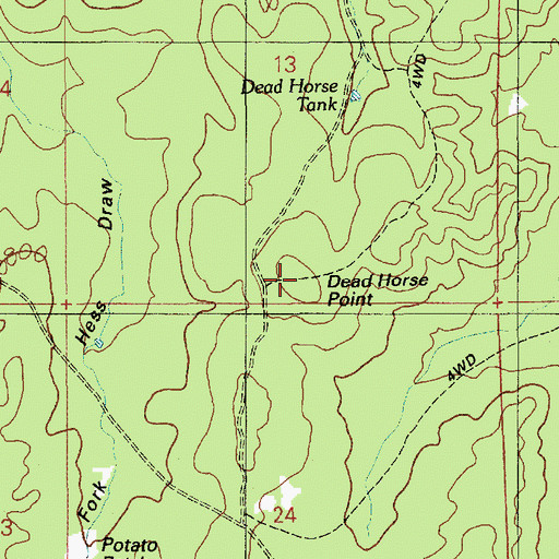 Topographic Map of Dead Horse Point, AZ