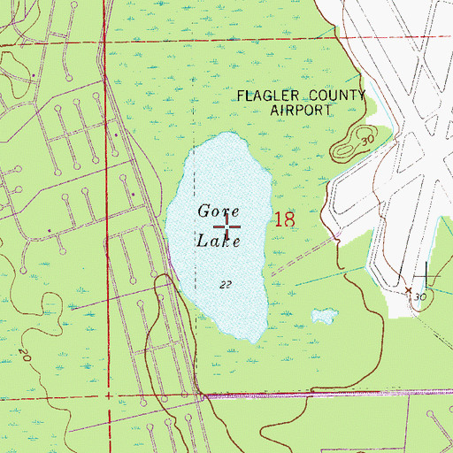 Topographic Map of Gore Lake, FL