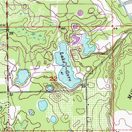Topographic Map of Lake Gore, FL