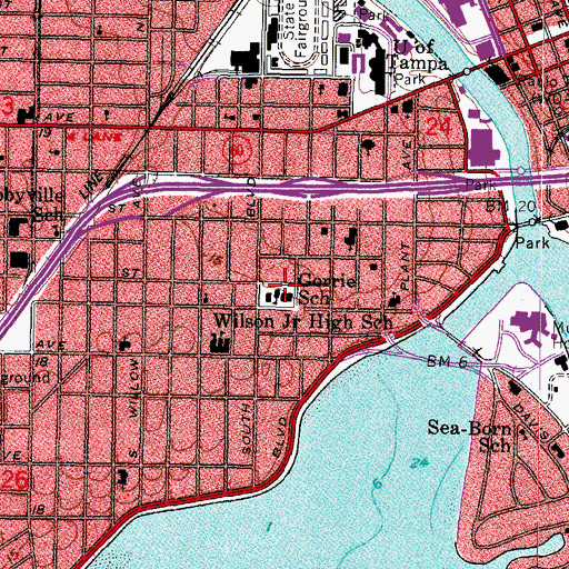 Topographic Map of Gorrie Elementary School, FL