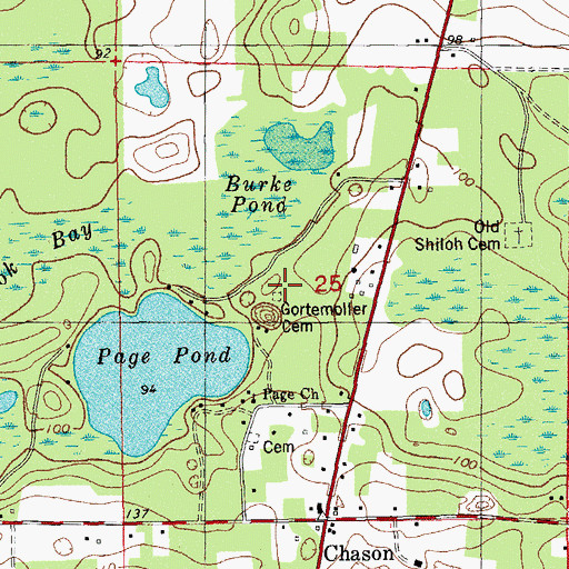 Topographic Map of Gortemoller Cemetery, FL