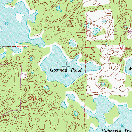 Topographic Map of Gosman Pond, FL