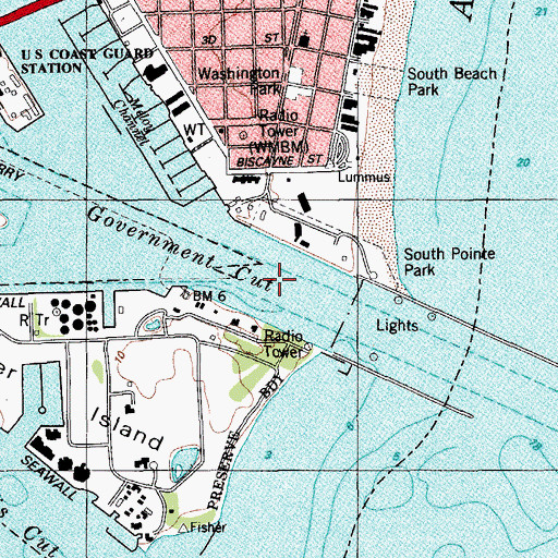 Topographic Map of Government Cut, FL