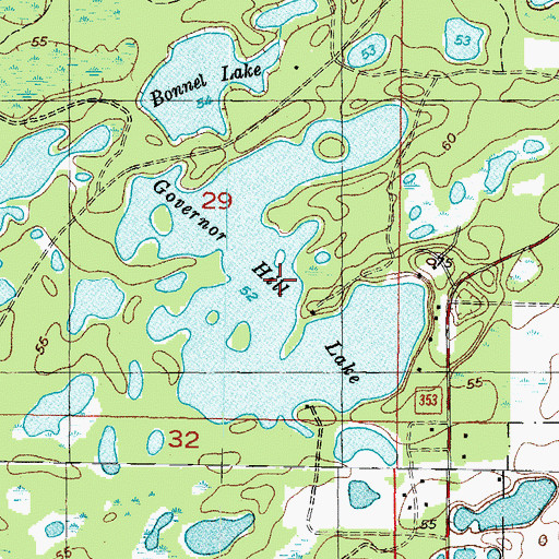 Topographic Map of Governor Hill Lake, FL