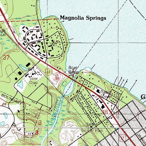 Topographic Map of Governors Creek, FL