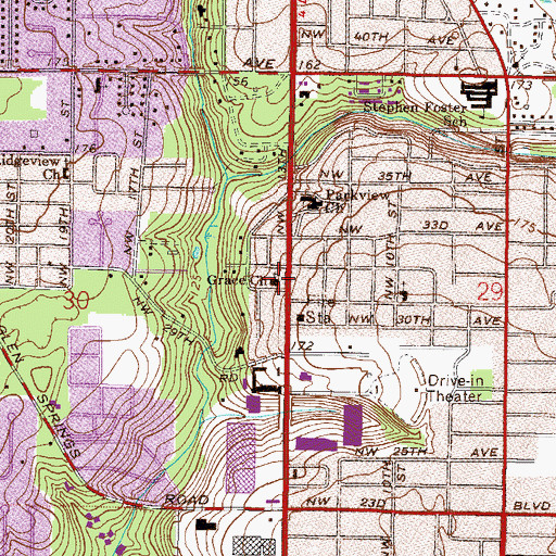 Topographic Map of Grace Presbyterian Church, FL