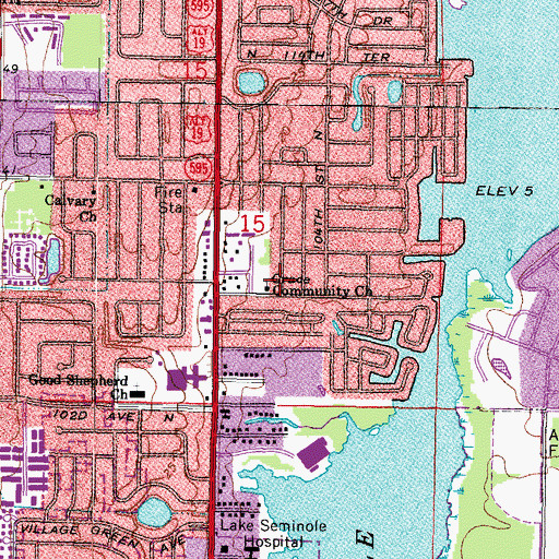 Topographic Map of Grace Community Church, FL