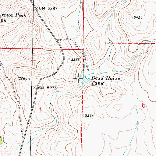 Topographic Map of Dead Horse Tank, AZ