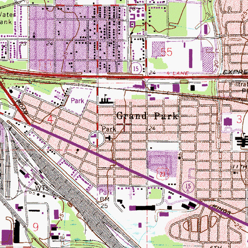 Topographic Map of Grand Park, FL