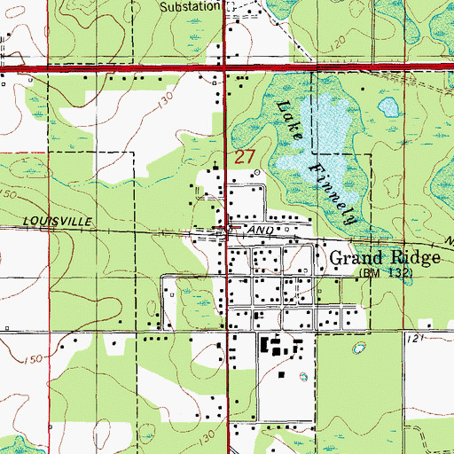 Topographic Map of Grand Ridge, FL