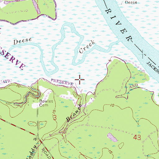 Topographic Map of Grandaddy Branch, FL