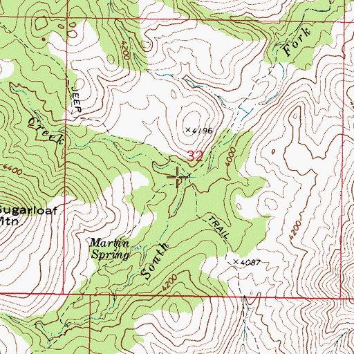 Topographic Map of Dead Mexican Creek, AZ