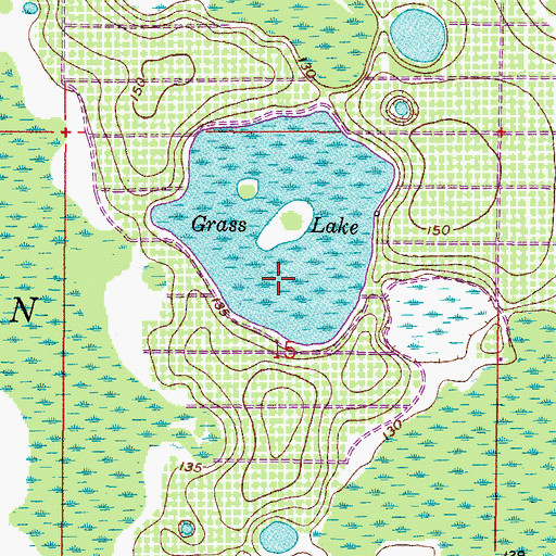 Topographic Map of Grass Lake, FL