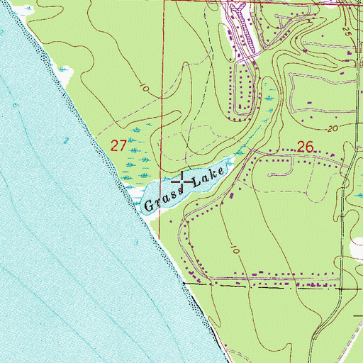 Topographic Map of Grass Lake, FL
