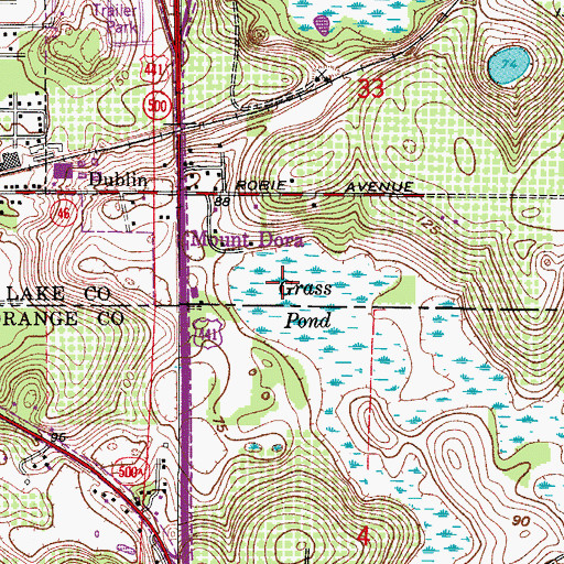 Topographic Map of Grass Pond, FL