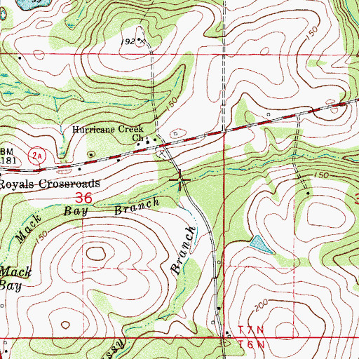 Topographic Map of Grassy Branch, FL