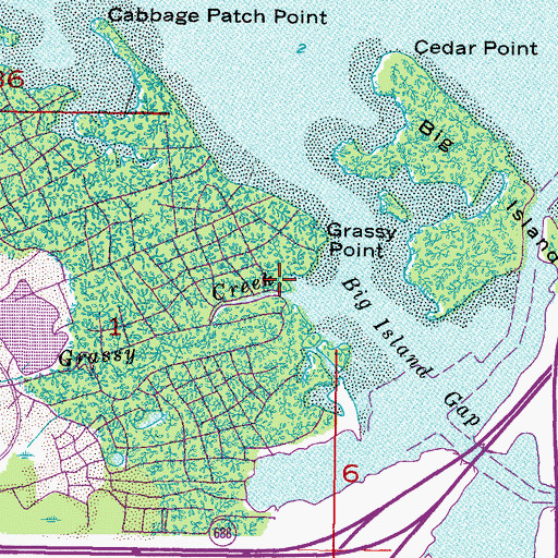 Topographic Map of Grassy Creek, FL