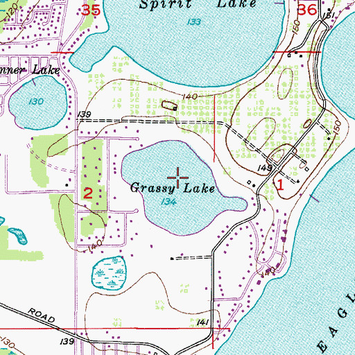 Topographic Map of Grassy Lake, FL