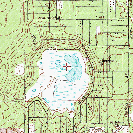 Topographic Map of Grassy Lake, FL