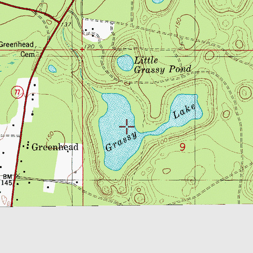 Topographic Map of Grassy Lake, FL
