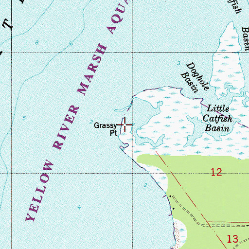 Topographic Map of Grassy Point, FL