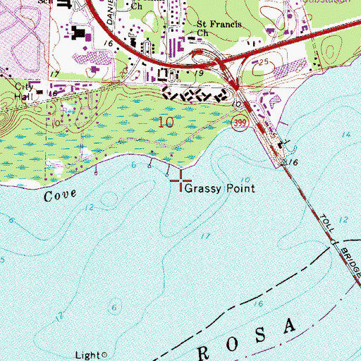 Topographic Map of Grassy Point, FL