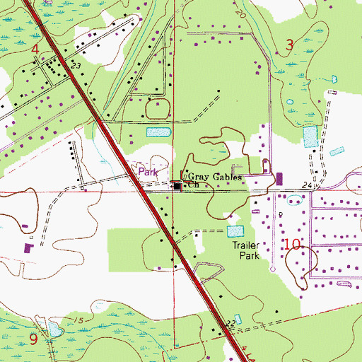 Topographic Map of Gray Gables Church, FL