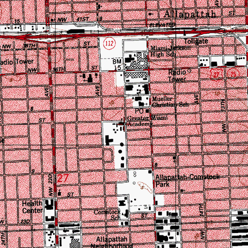 Topographic Map of Greater Miami Academy, FL