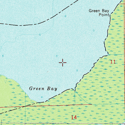 Topographic Map of Green Bay, FL
